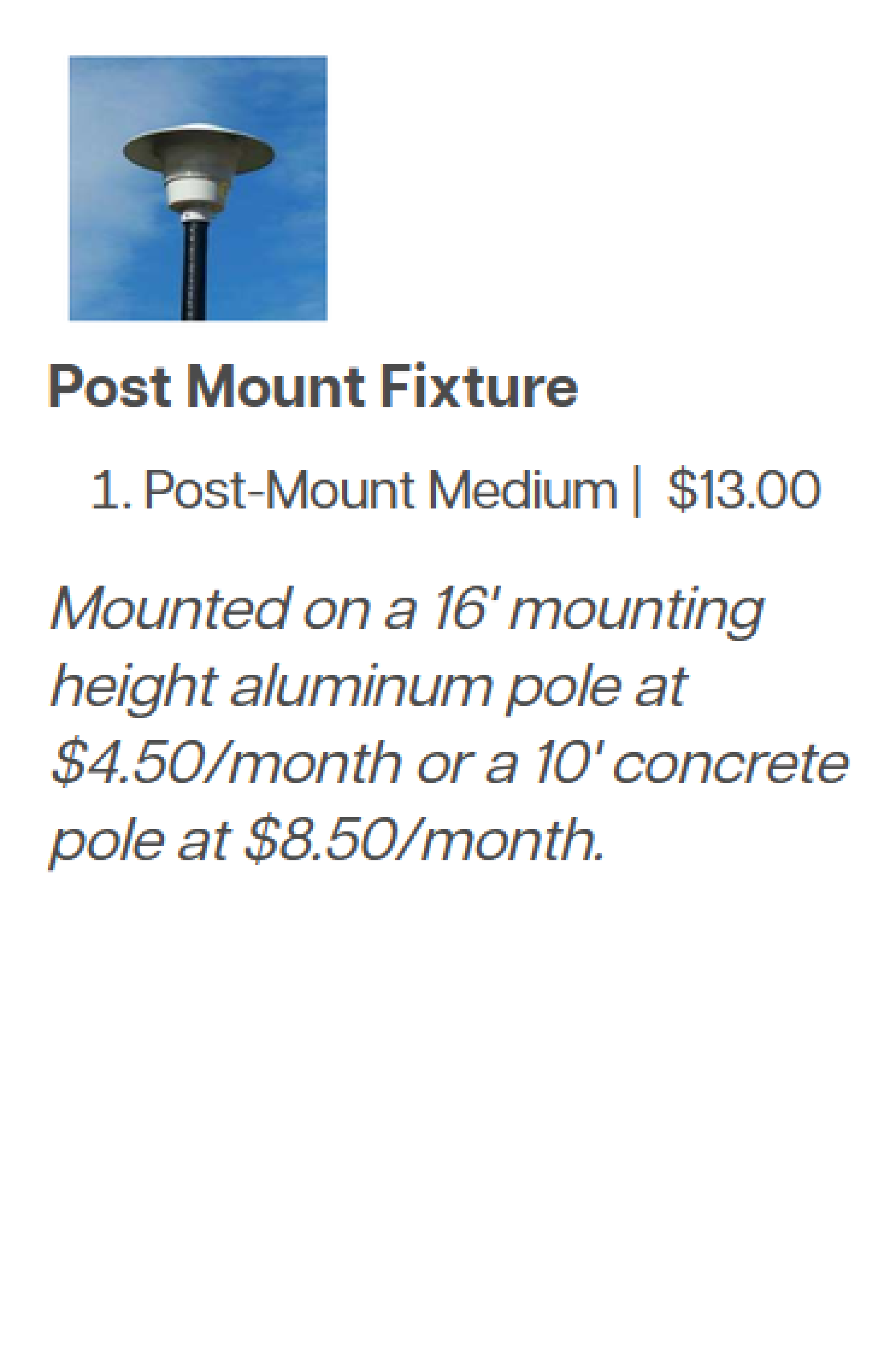 Post Mount Fixture