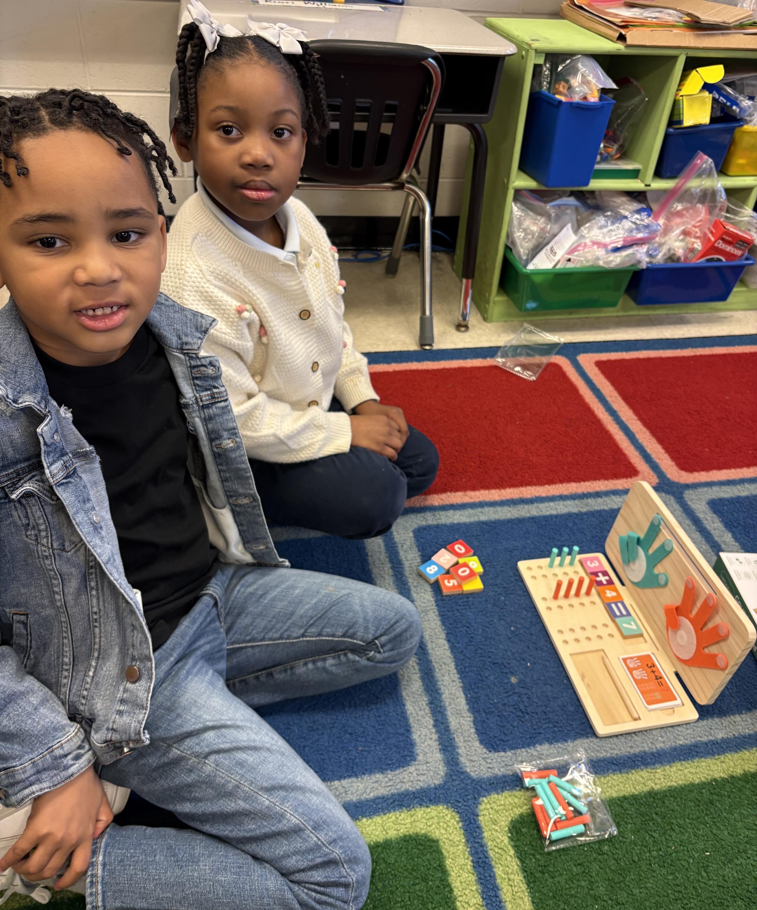 Students with Finger Counting Hands